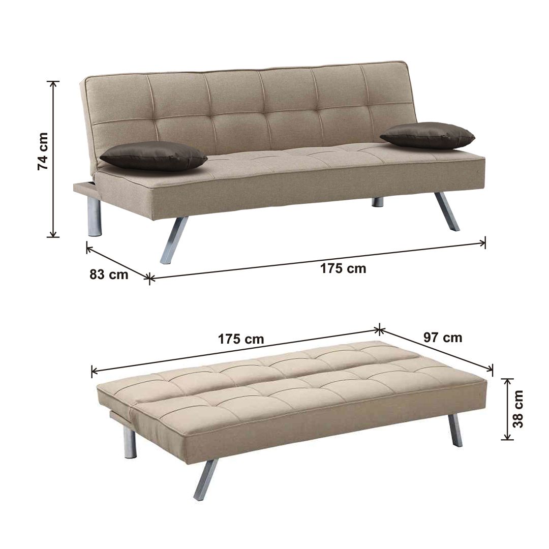 Top Living Sofa cama individual abatible de 3 posiciones con cojines - Top  Living