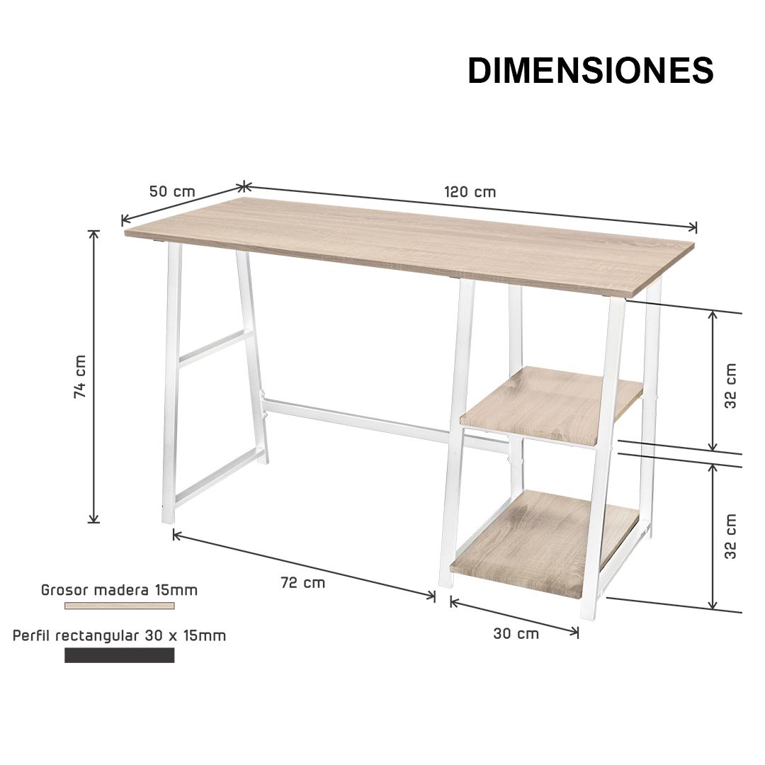 Escritorio personalizable Lavin Medidas escritorio 140 cm