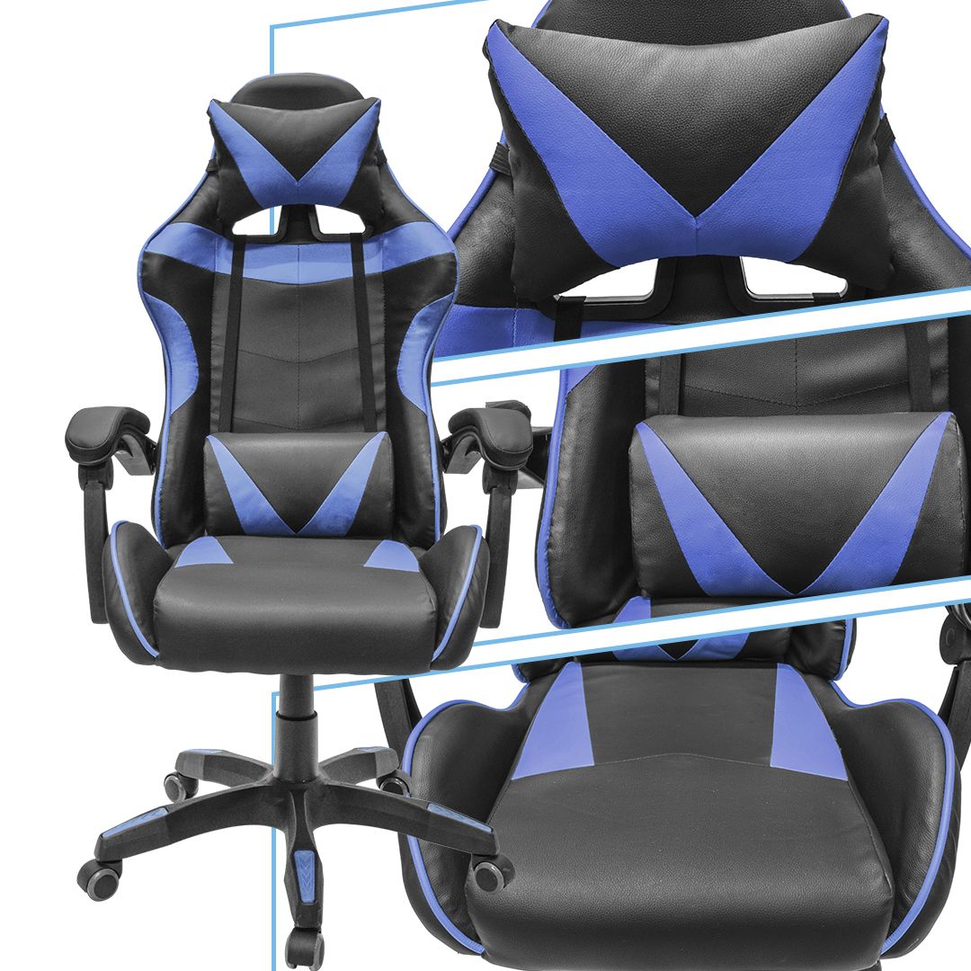 SILLÓN GAMER NEGRO CON AZUL – TOP EXPRESS SAC