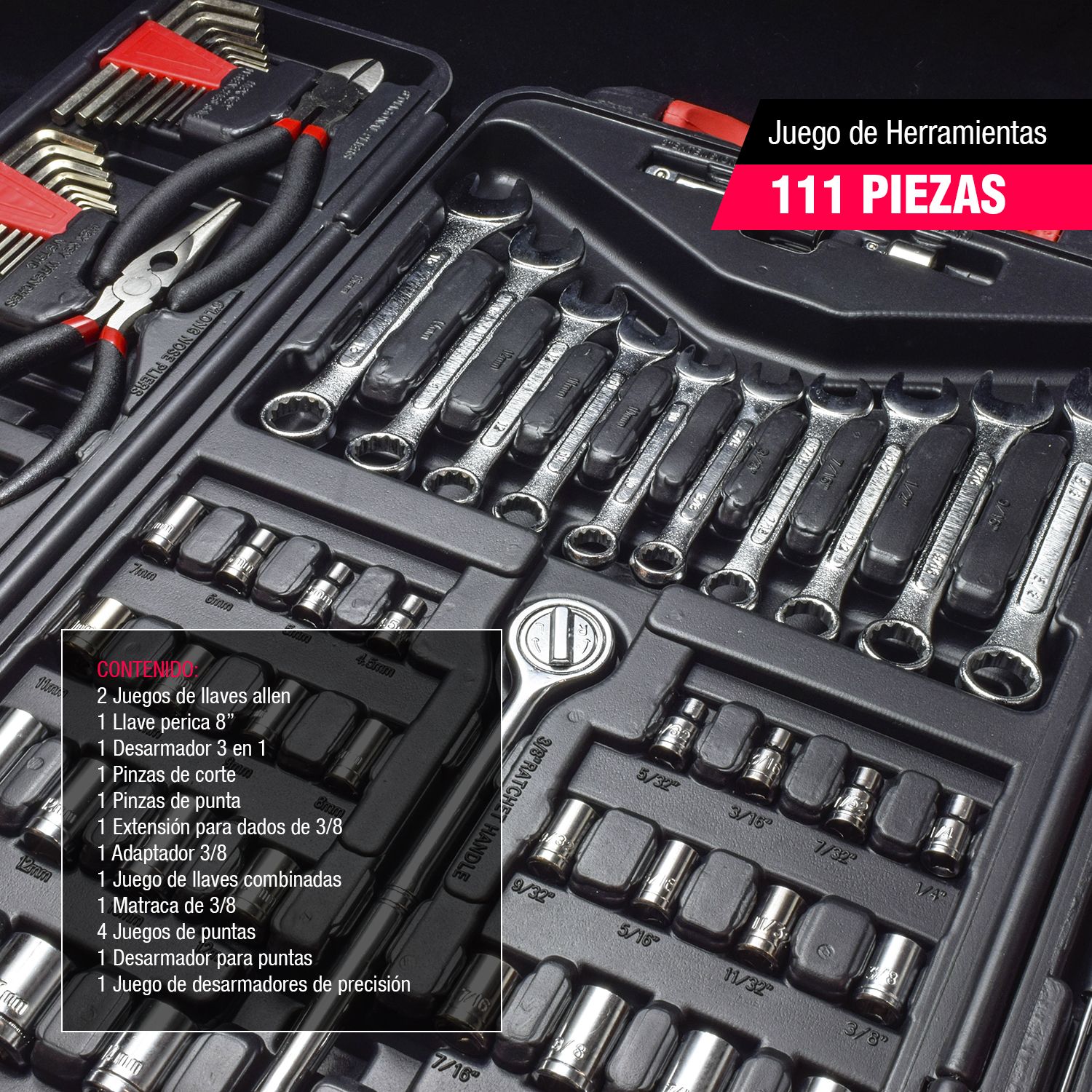 180 Piezas Kit de herramientas completo - Llave de la reparación