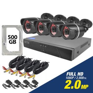 Kit de 4 camaras de 2.0mp Full HD 1080p + disco duro 500GB