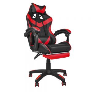 Silla Gamer con Descansa Pies Color Rojo y Negro