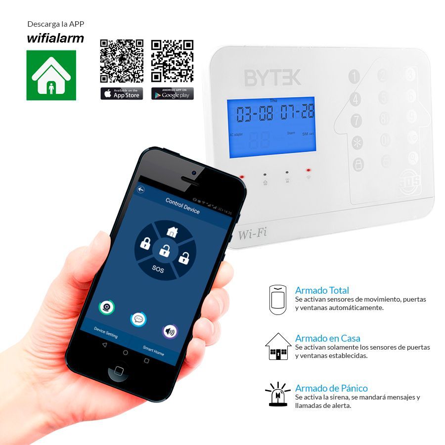 Bytek Panel Alarma WiFi y GSM - Top Living