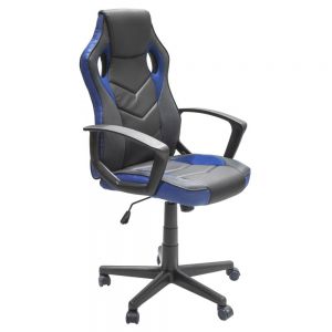 Silla Gamer Azul y Negro Anatómica