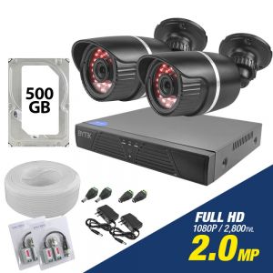 Kit de 2 camaras de 2.0mp Full HD 1080p + disco duro 500GB