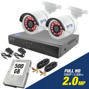 Kit de 2 camaras de 2.0mp Full HD 1080p + disco duro 500GB