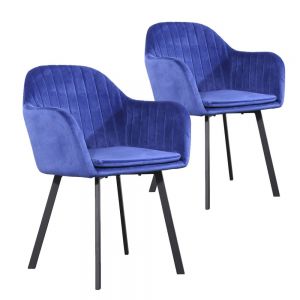 Kit de 2 sillones para hogar color azul afelpado