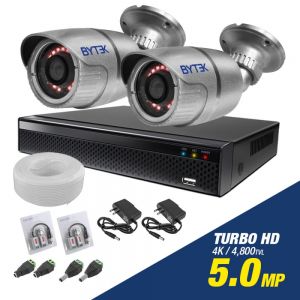 Kit de 2 camaras de 5.0mp Turbo HD 4K