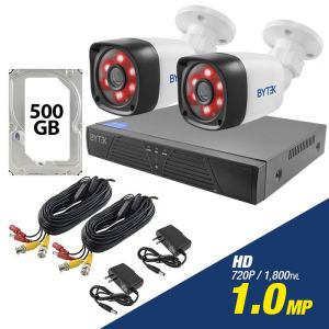 Kit de 2 camaras de 1.0mp HD 720p + disco duro 500GB