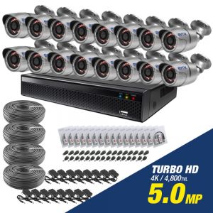 Kit de 16 camaras de 5.0mp Turbo HD 4K