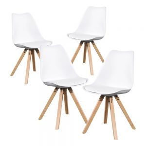 Kit 4 Sillas tipo eames modelo Oviedo color Blanco