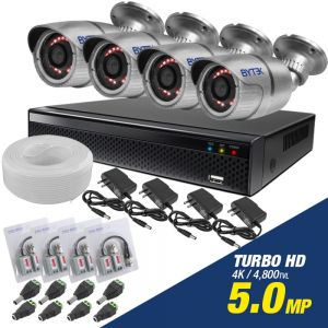 Kit de 4 camaras de 5.0mp Turbo HD 4K