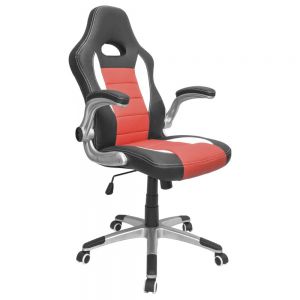 Silla estilo Gamer, comoda, anatómica y acolchada color Rojo