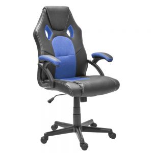 Silla Gamer Azul y Negro Anatómica Forro Vinipiel