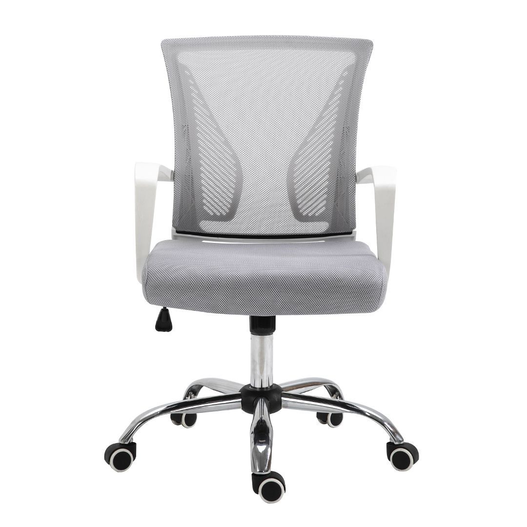 TOPLIVING Silla para Oficina Ergonomica con Respaldo y Apoyacabeza  Inclinable, Base Metálica Cromada con Ruedas de Goma Silenciosas, Ideal  Home Office : : Hogar y Cocina