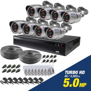 Kit de 8 camaras de 5.0mp Turbo HD 4K