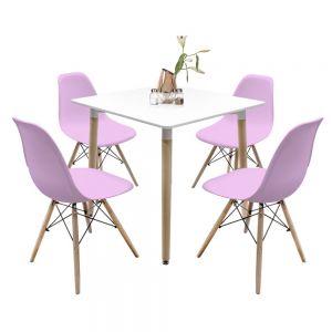 Comedor Minimalista con 4 sillas Eames y Mesa Eames 