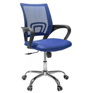 Silla operativa Azul con ruedas silenciosas y base metalica giratoria