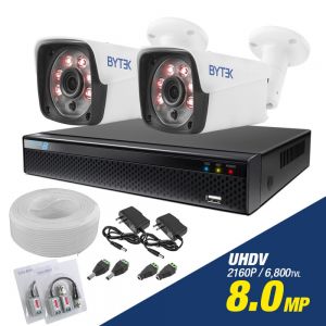 Kit de 2 camaras de 8.0mp UHDV 2160p + cable utp