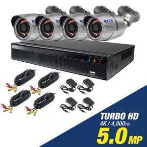 Kit de 4 camaras de 5.0mp Turbo HD 4K